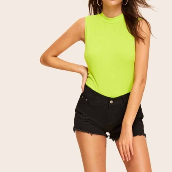 NEW Lime Green  Sleeveless Top (L) - Picture 1 of 5